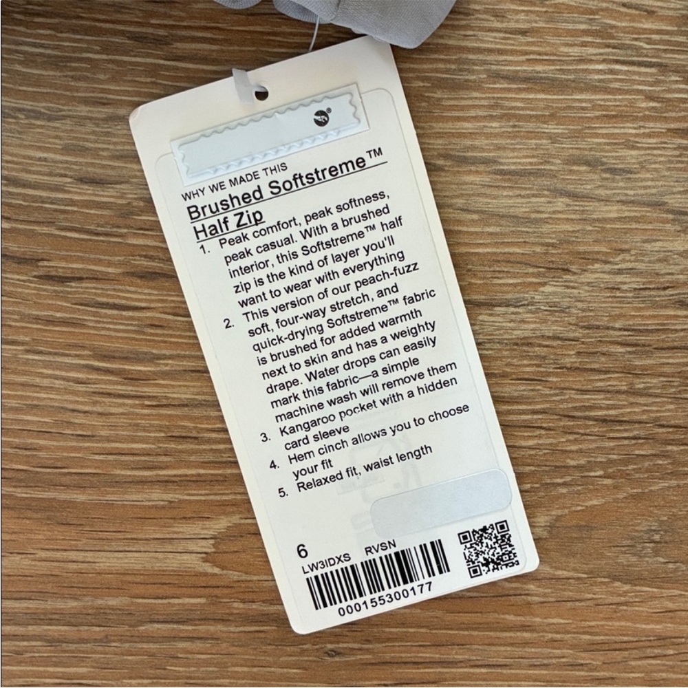 Lululemon Brushed Softstreme Half-Zip Size 6 - Riverstone NWT - Picture 3 of 3
